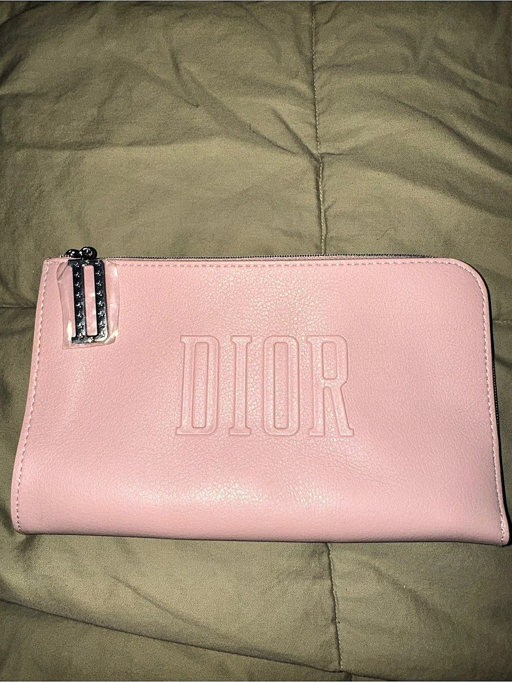 New Dior Beauty Pink Embossed Logo Cosmetic Pouch